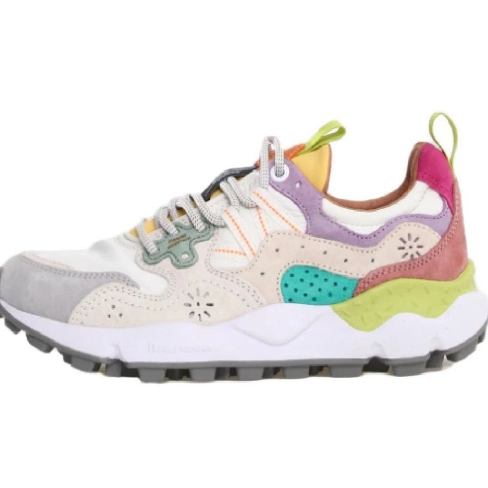 Flower Mountain Yamano 3 Women's Sneakers Suede Nylon Light Lilac White - Picture 2 of 10